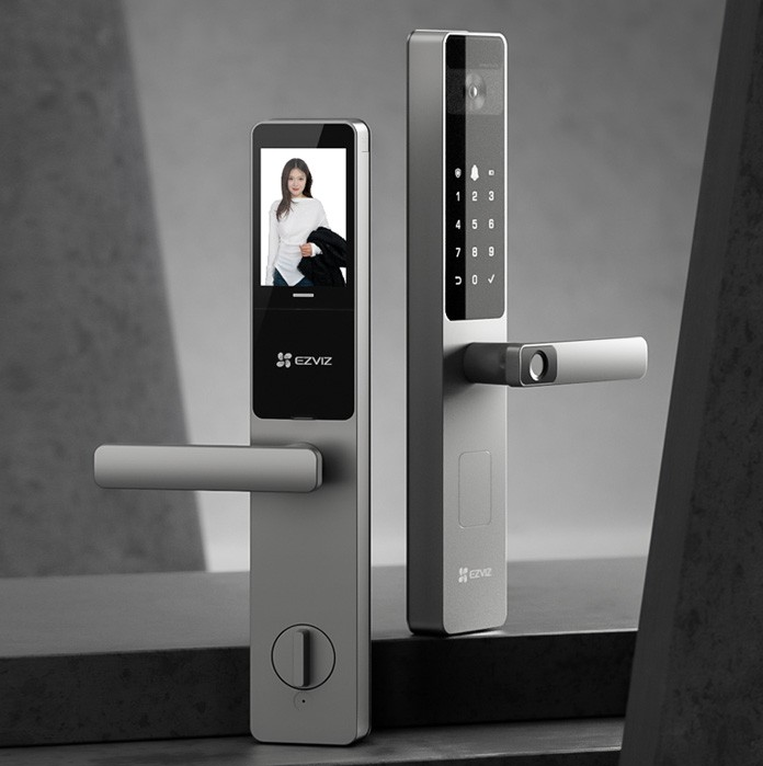 萤石-青春系列-DL20FVS执手款人脸视频锁掌静脉识别